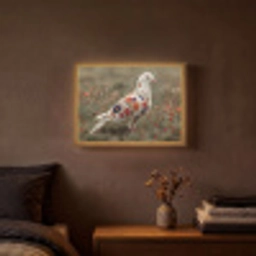 Duif - Bloemen - Natuur Light Box met batterij (Wandlamp) middel -sfeer4