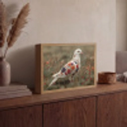 Duif - Bloemen - Natuur Light Box met batterij (Wandlamp) middel -sfeer2