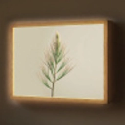 Dennentak - Naaldvormige bladeren - Lichtgroen Light Box met batterij (Wandlamp) middel -z3d_website