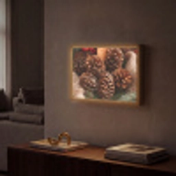 Dennenappels - Boom - Winter - Natuur - Bruin Light Box met batterij (Wandlamp) middel -sfeer1