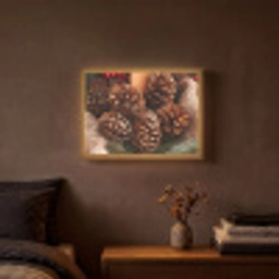 Dennenappels - Boom - Winter - Natuur - Bruin Light Box met batterij (Wandlamp) middel -sfeer4
