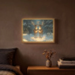 Dennensprookje - Rendier - Nacht Light Box met batterij (Wandlamp) middel -sfeer4