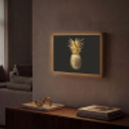 Ananas - Zwart - Goud - Luxe Light Box met batterij (Wandlamp) middel -sfeer1