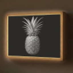 Ananas - Gedetailleerd - Bladeren Light Box met batterij (Wandlamp) middel -z3d_website