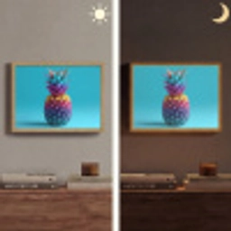 Ananas - Regenboog - Blauw - Popart Light Box met batterij (Wandlamp) middel -sfeer3