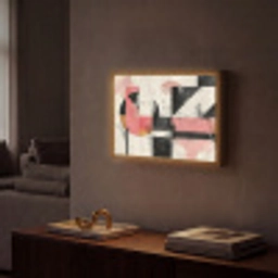 Roze - Abstract - Aesthetic - Modern - Vormen Light Box met batterij (Wandlamp) middel -sfeer1