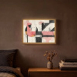 Roze - Abstract - Aesthetic - Modern - Vormen Light Box met batterij (Wandlamp) middel -sfeer4
