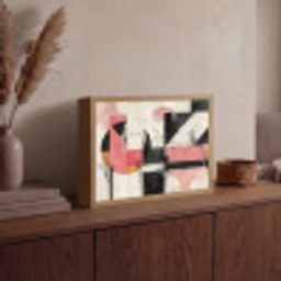 Roze - Abstract - Aesthetic - Modern - Vormen Light Box met batterij (Wandlamp) middel -sfeer2