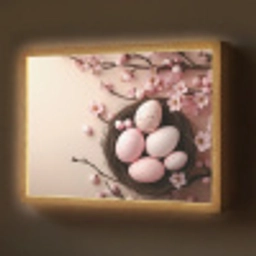 Roze - Bloesems - Eieren Light Box met batterij (Wandlamp) middel -z3d_website