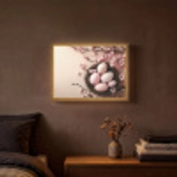 Roze - Bloesems - Eieren Light Box met batterij (Wandlamp) middel -sfeer4