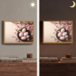 Roze - Bloesems - Eieren Light Box met batterij (Wandlamp) middel -sfeer3