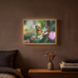 Roze bloemen - Vlinder - Zachte focus Light Box met batterij (Wandlamp) middel -sfeer4