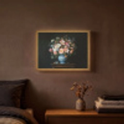 Roze - Bloemen - Vaas - Kleuren Light Box met batterij (Wandlamp) middel -sfeer4