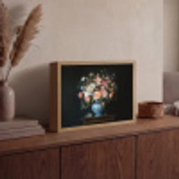 Roze - Bloemen - Vaas - Kleuren Light Box met batterij (Wandlamp) middel -sfeer2
