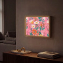 Roze - Bloemen - Wit - Oranje Light Box met batterij (Wandlamp) middel -sfeer1