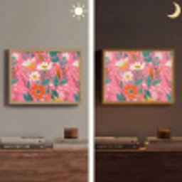 Roze - Bloemen - Wit - Oranje Light Box met batterij (Wandlamp) middel -sfeer3