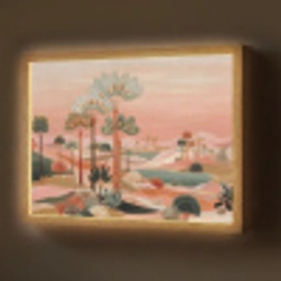 Roze landschap - Palmen - Water Light Box met batterij (Wandlamp) middel -z3d_website