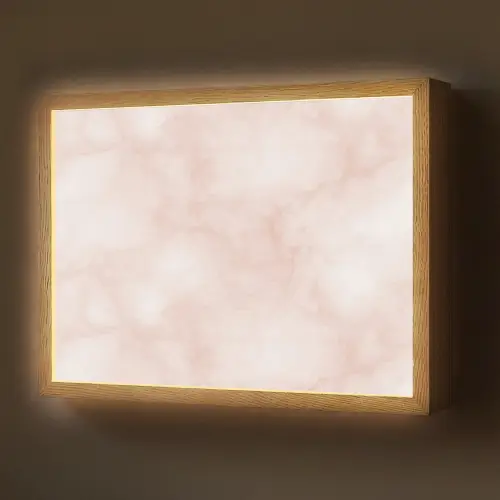 Roze - Marmer - Crème Light Box met batterij (Wandlamp) middel 907 -z3d_website