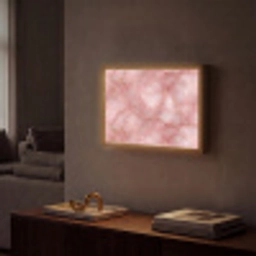 Roze - Kwarts - Goud - Marmer Light Box met batterij (Wandlamp) middel 907 -sfeer1