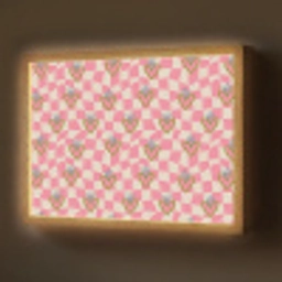Roze - Retro - Patroon - Geblokt Light Box met batterij (Wandlamp) middel 907 -z3d_website