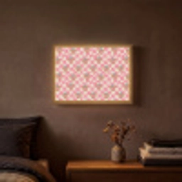 Roze - Retro - Patroon - Geblokt Light Box met batterij (Wandlamp) middel 907 -sfeer4