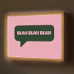 Roze - Tekstwolk - Groen - BLAH BLAH BLAH Light Box met batterij (Wandlamp) middel -z3d_website