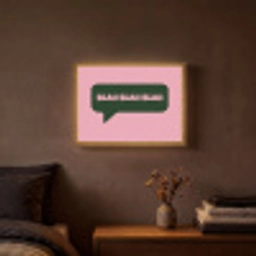 Roze - Tekstwolk - Groen - BLAH BLAH BLAH Light Box met batterij (Wandlamp) middel -sfeer4