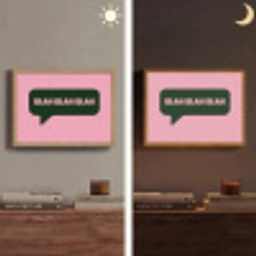 Roze - Tekstwolk - Groen - BLAH BLAH BLAH Light Box met batterij (Wandlamp) middel -sfeer3