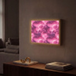 Roze - Onweer - Wolken Light Box met batterij (Wandlamp) middel 907 -sfeer1