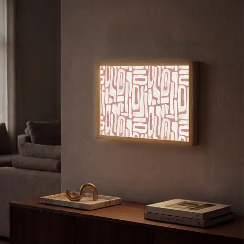 Roze - Wit - Organisch Light Box met batterij (Wandlamp) middel 907 -sfeer1