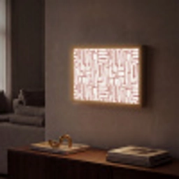 Roze - Wit - Organisch Light Box met batterij (Wandlamp) middel 907 -sfeer1