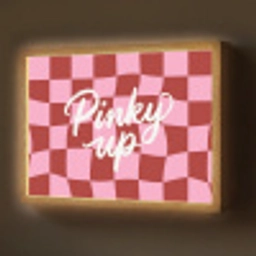 Pinky up - Geblokt - Bordeauxrood Light Box met batterij (Wandlamp) middel -z3d_website