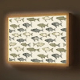 Vissen - Klassiek - Groen Light Box met batterij (Wandlamp) middel 907 -z3d_website