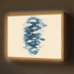 Vissen - Minimalistisch - Blauw Light Box met batterij (Wandlamp) middel -z3d_website
