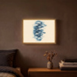 Vissen - Minimalistisch - Blauw Light Box met batterij (Wandlamp) middel -sfeer4