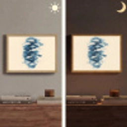 Vissen - Minimalistisch - Blauw Light Box met batterij (Wandlamp) middel -sfeer3