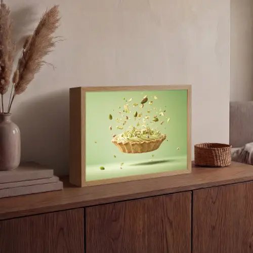 Pistache - Taart - Noten - Eten Light Box met batterij (Wandlamp) middel -sfeer2