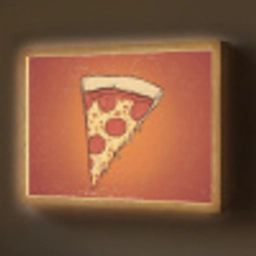 Pizza - Kaas - Rood - Pepperoni Light Box met batterij (Wandlamp) middel -z3d_website