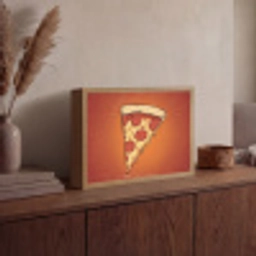 Pizza - Kaas - Rood - Pepperoni Light Box met batterij (Wandlamp) middel -sfeer2