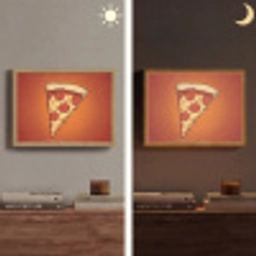 Pizza - Kaas - Rood - Pepperoni Light Box met batterij (Wandlamp) middel -sfeer3