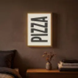Pizza - Decoratie - Japandi - Vintage Light Box met batterij (Wandlamp) middel -sfeer4