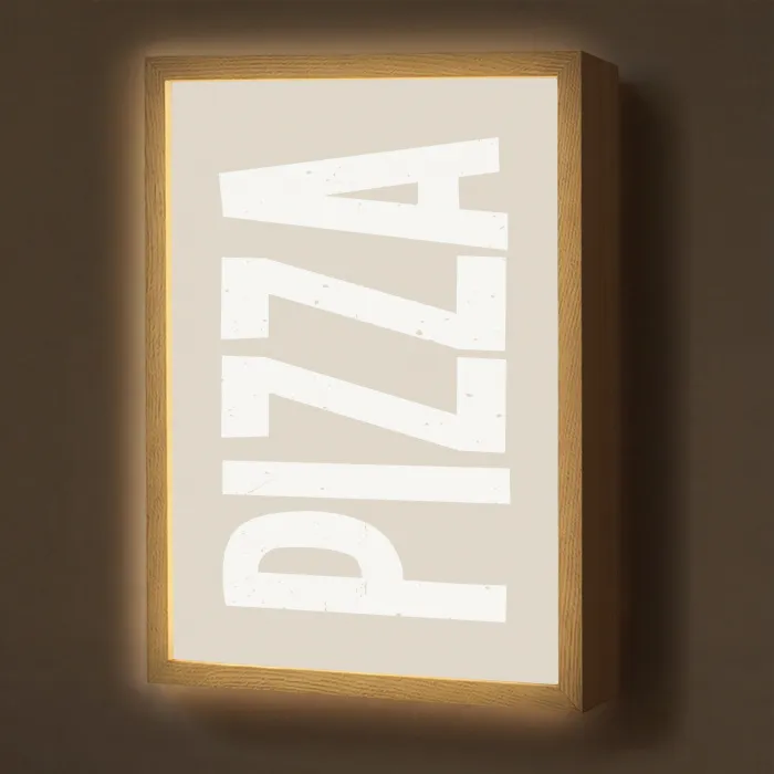 Pizza - Decoratie - Japandi - Wit Light Box met batterij (Wandlamp) middel -z3d_website