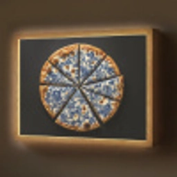 Pizza - Eten - Delftsblauw Light Box met batterij (Wandlamp) middel -z3d_website