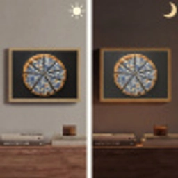 Pizza - Eten - Delftsblauw Light Box met batterij (Wandlamp) middel -sfeer3