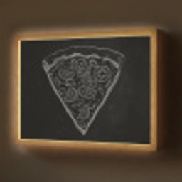 Pizzapunt - Toppings - Krijttekening Light Box met batterij (Wandlamp) middel -z3d_website