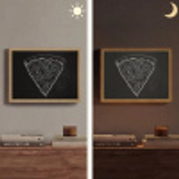 Pizzapunt - Toppings - Krijttekening Light Box met batterij (Wandlamp) middel -sfeer3