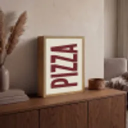 Pizza - Vintage - Decoratie - Japandi Light Box met batterij (Wandlamp) middel -sfeer2