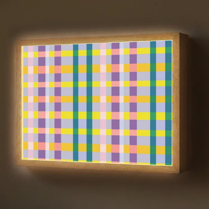 Ruit - Patroon - Kleurrijk Light Box met batterij (Wandlamp) middel 907 -z3d_website