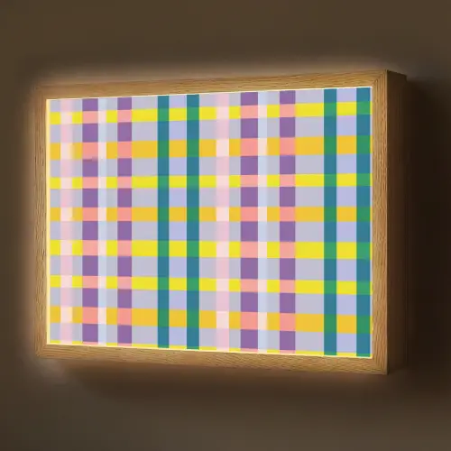 Ruit - Patroon - Kleurrijk Light Box met batterij (Wandlamp) middel 907 -z3d_website