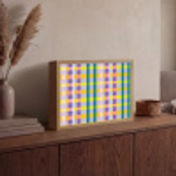 Ruit - Patroon - Kleurrijk Light Box met batterij (Wandlamp) middel 907 -sfeer2